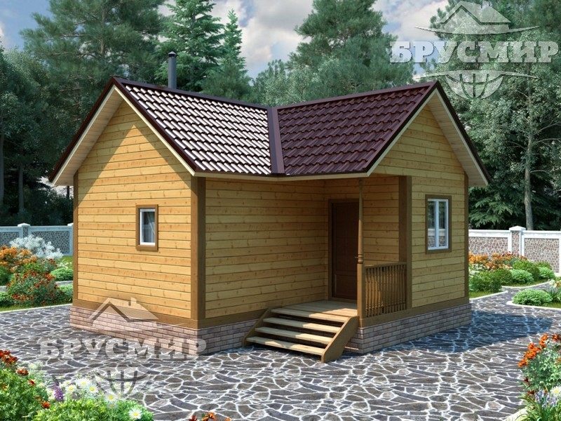 Проект бани из бруса 6х6м №11