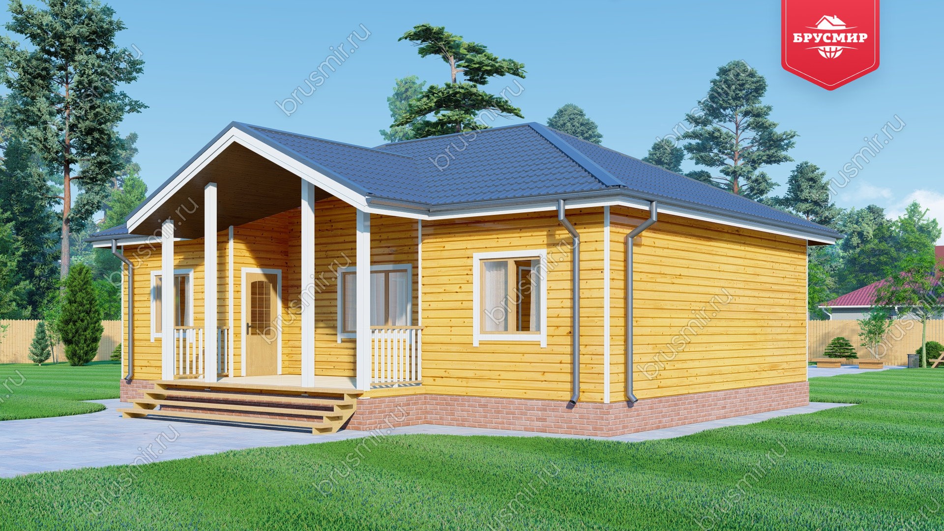 Одноэтажный дом из бруса ДБ №147