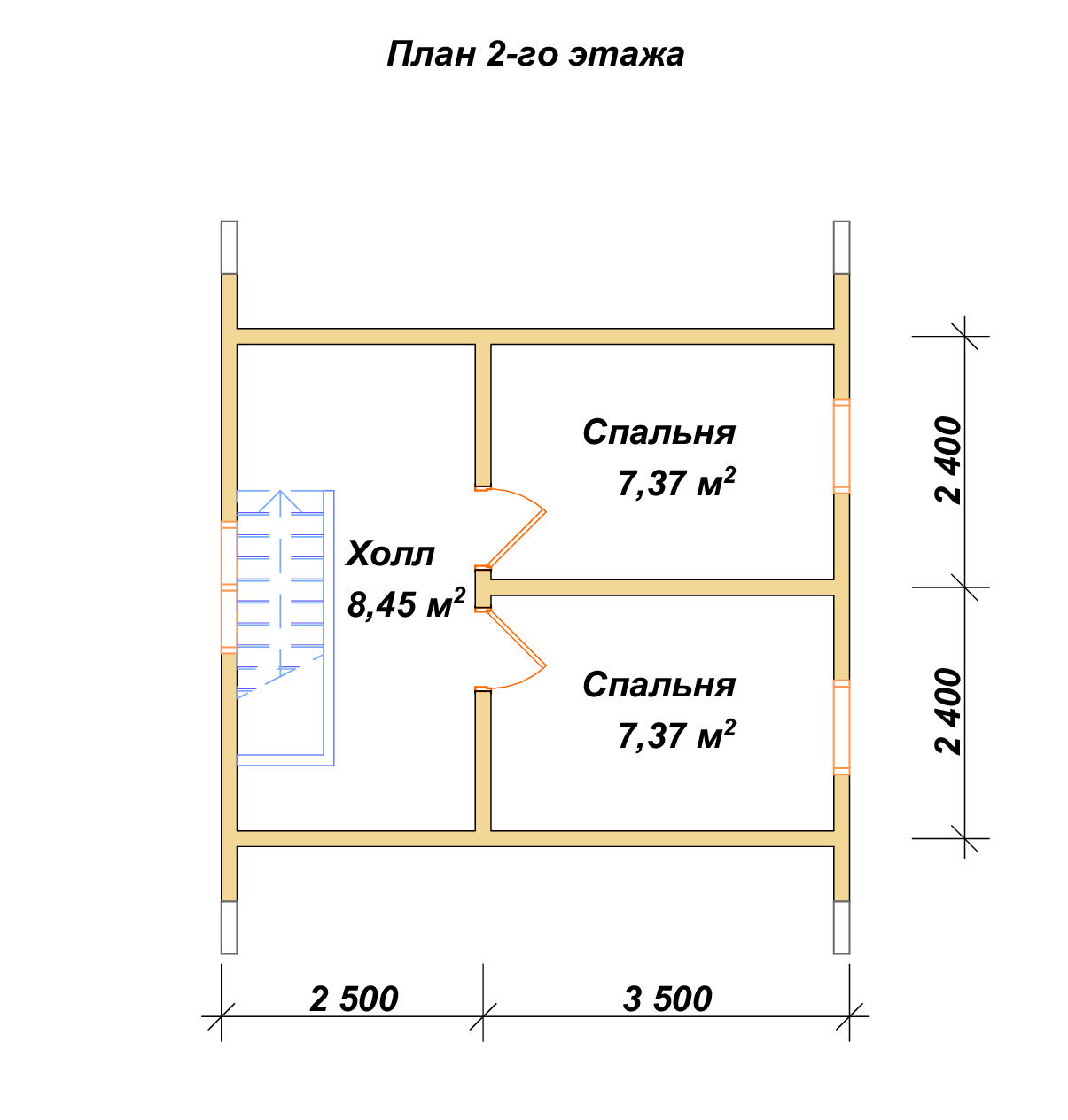 Дом из бруса с мансардой ДБ №17 - планировка 2