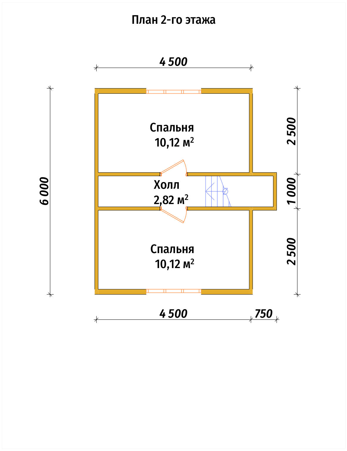 Дом из бруса мансардой ДБ №62 - планировка 2