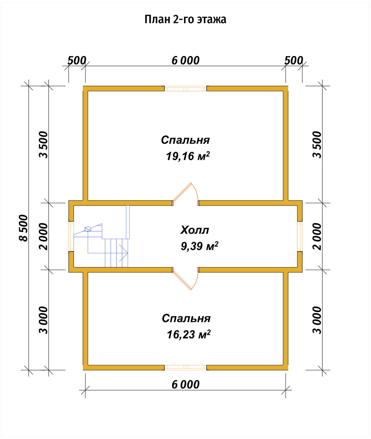 Дом из бруса с мансардой ДБ №103 - планировка 2
