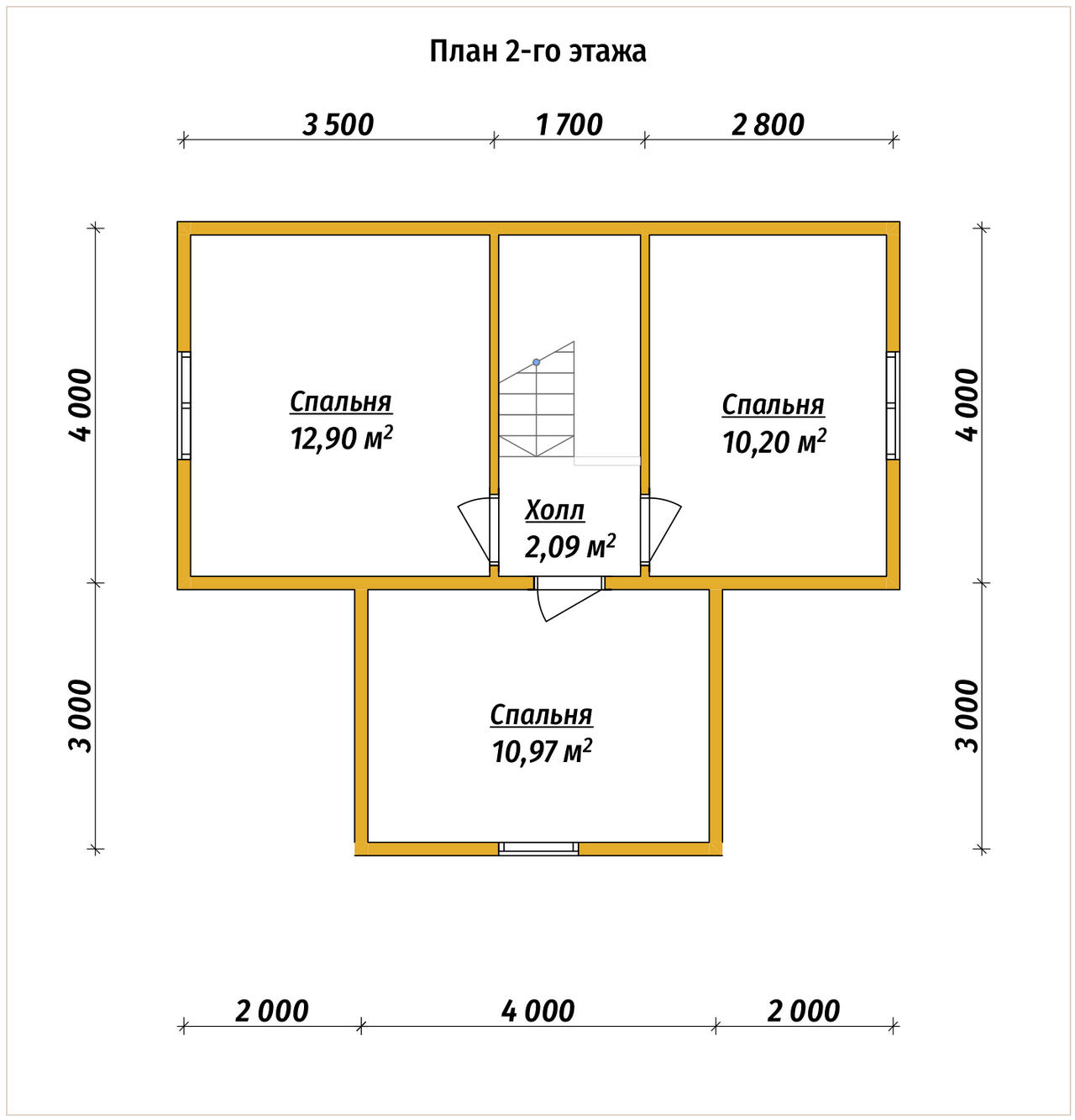 Полутораэтажный дом из бруса ДБ №92 - планировка 2