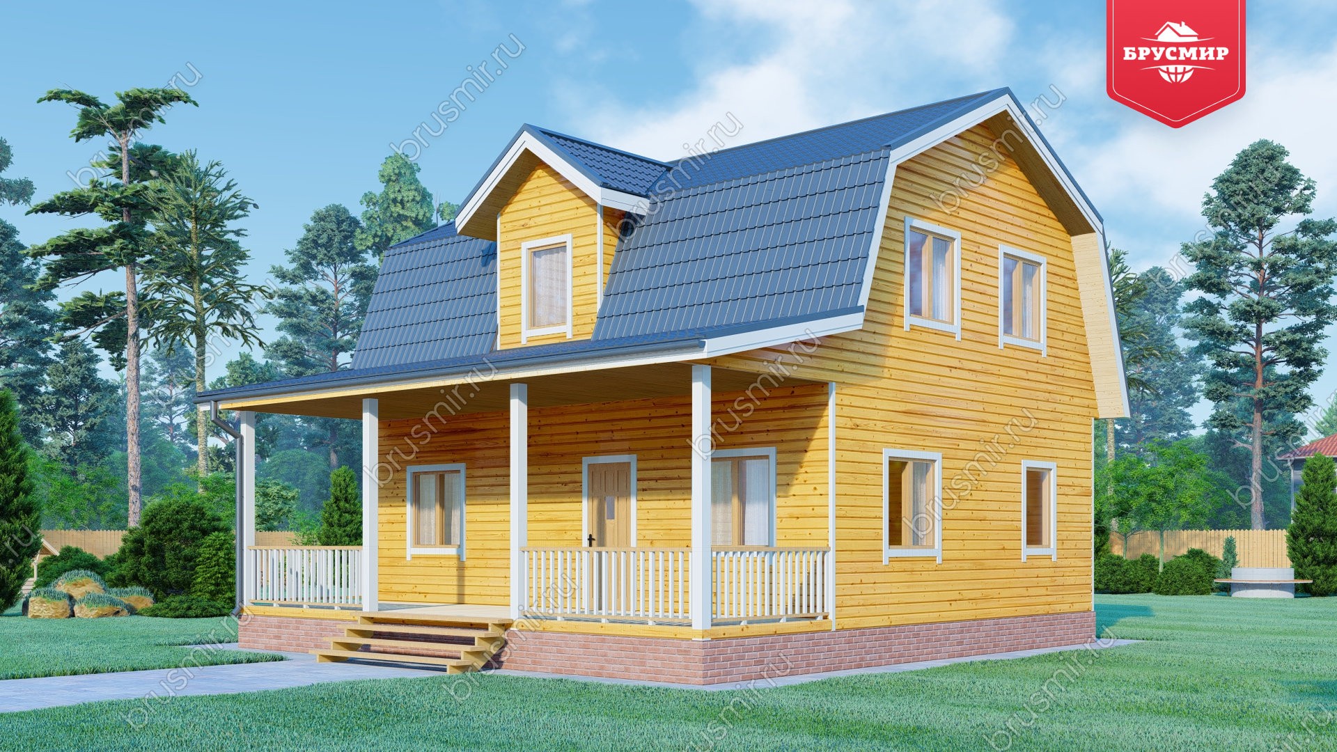 Дом из бруса с мансардой ДБ №71