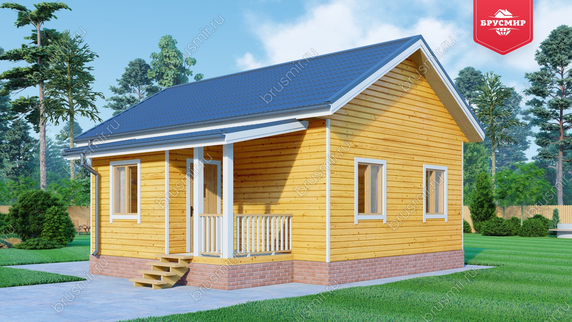 Одноэтажный дом из бруса ДБ №150
