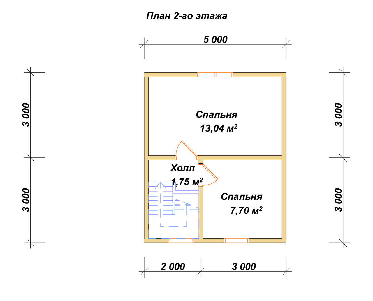Дом из бруса мансардой ДБ №59 - планировка 2