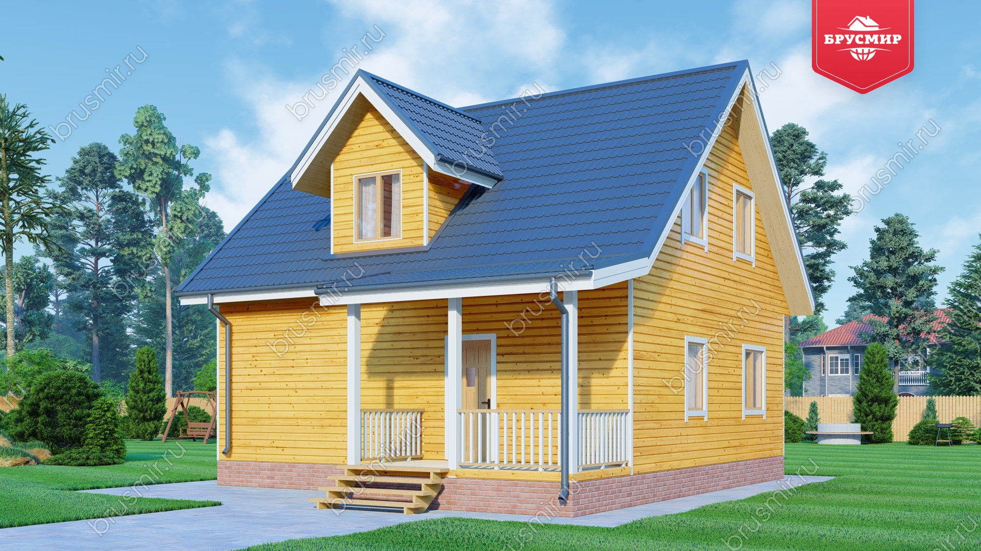 Дом из бруса с мансардой ДБ №110