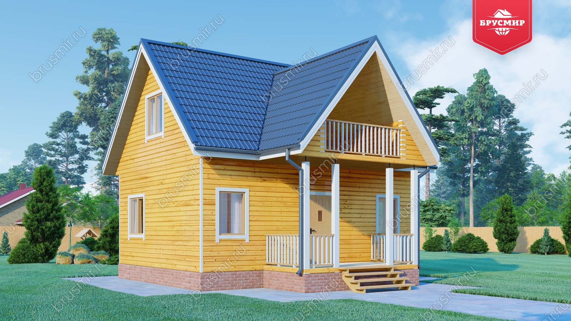 Дом из бруса с мансардой ДБ №50