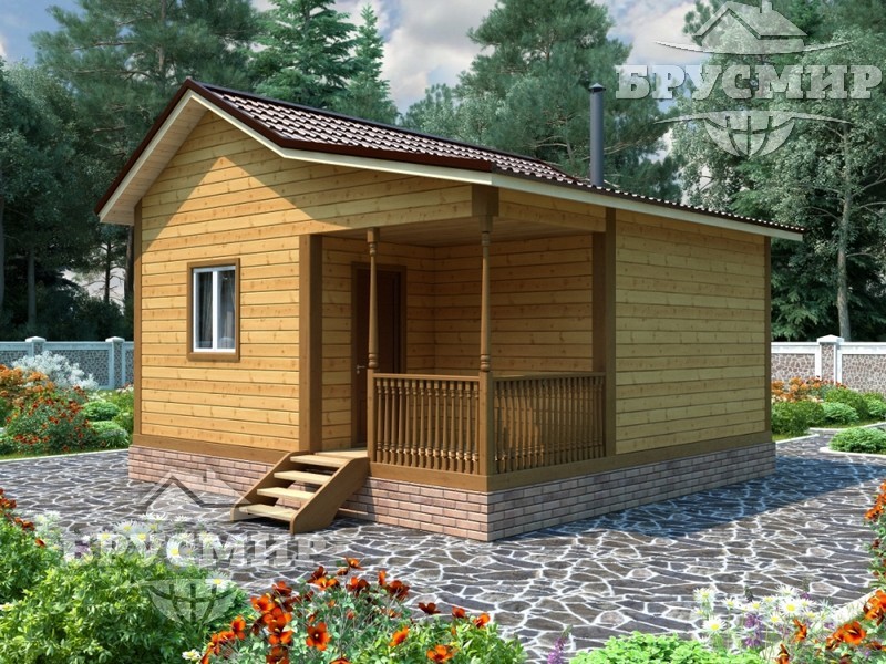 Проект бани из бруса 6х6м №9
