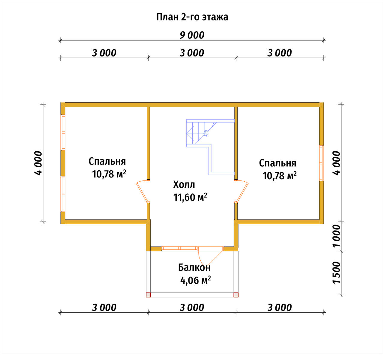 Дом из бруса с мансардой ДБ №22 - планировка 2