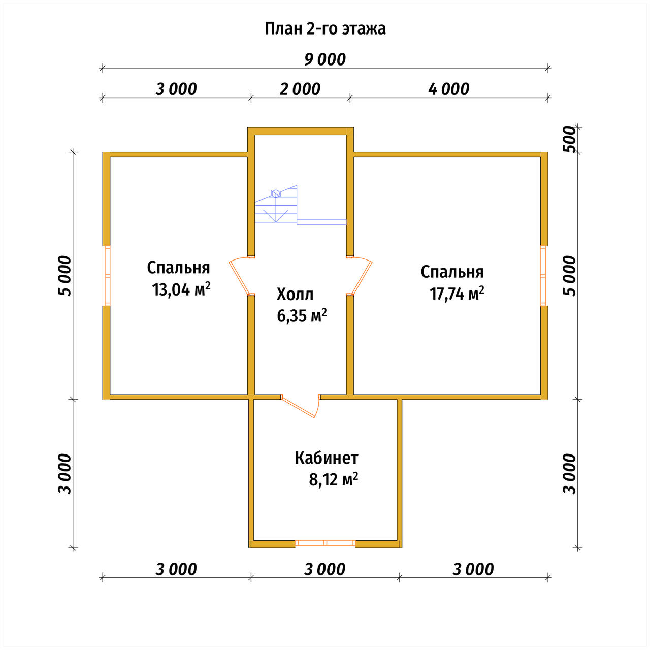 Дом из бруса с мансардой ДБ №79 - планировка 2