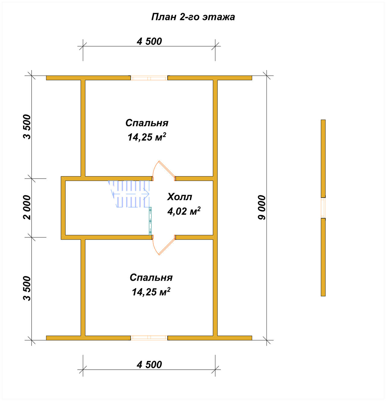 Дом из бруса с мансардой ДБ №66 - планировка 2