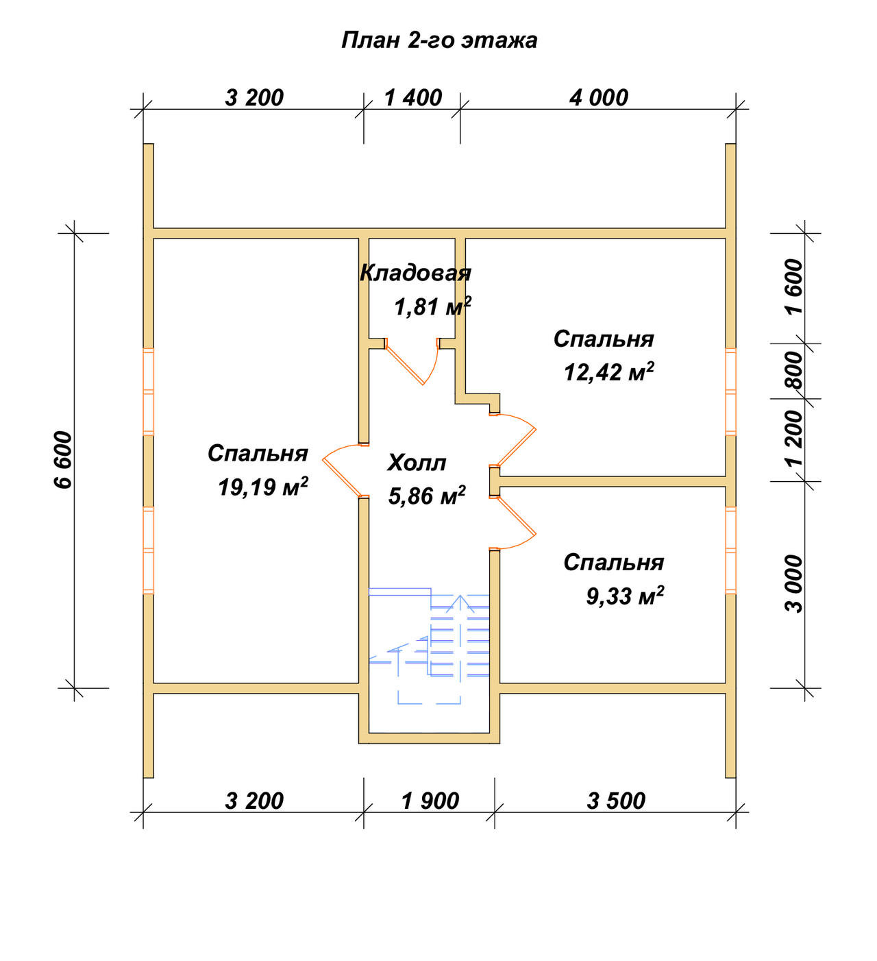 Дом из бруса с мансардой ДБ №129 - планировка 2