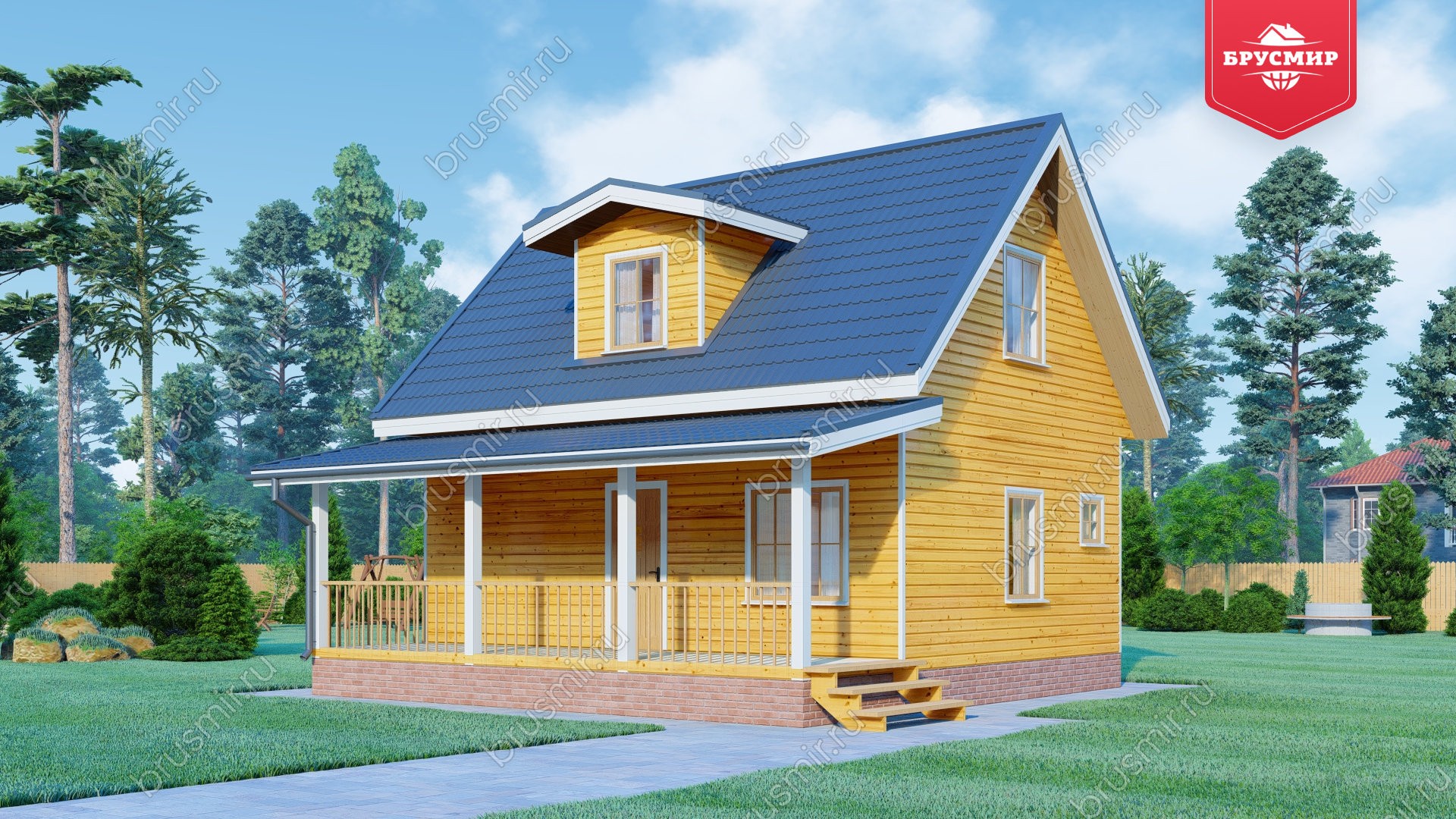 Дом из бруса с мансардой ДБ №31