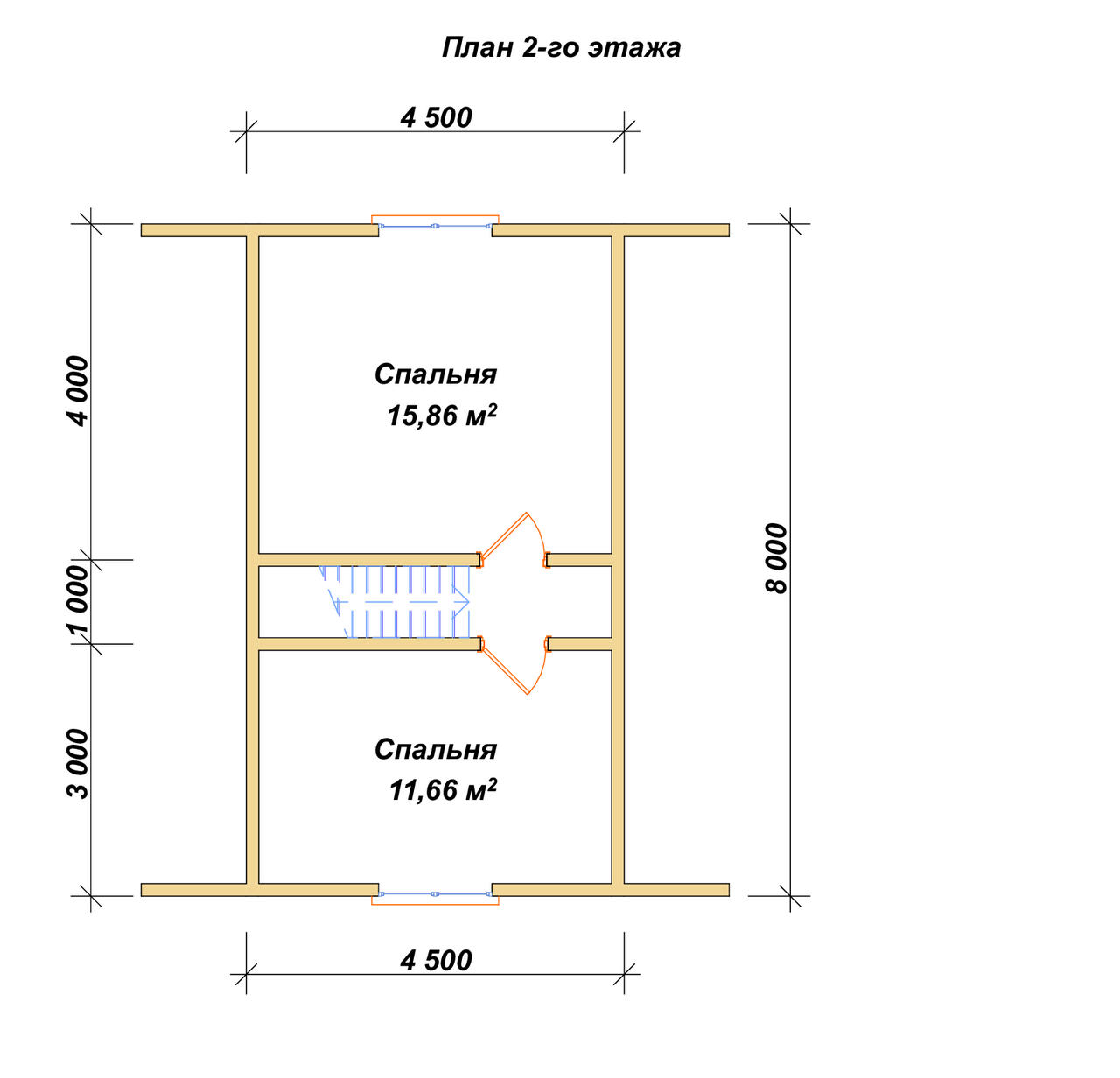 Дом из бруса с мансардой ДБ №21 - планировка 2