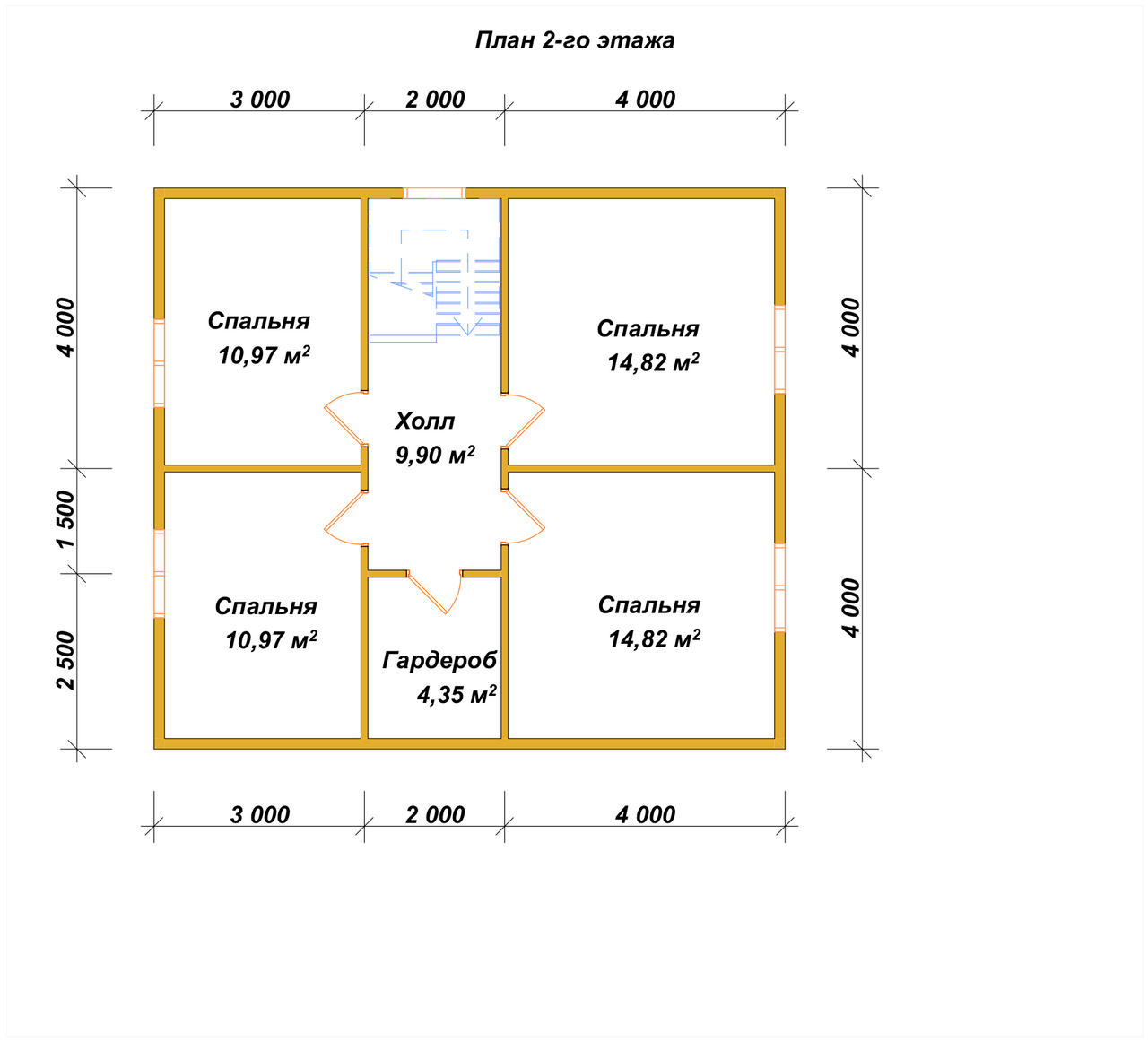Полутораэтажный дом из бруса ДБ №99 - планировка 1
