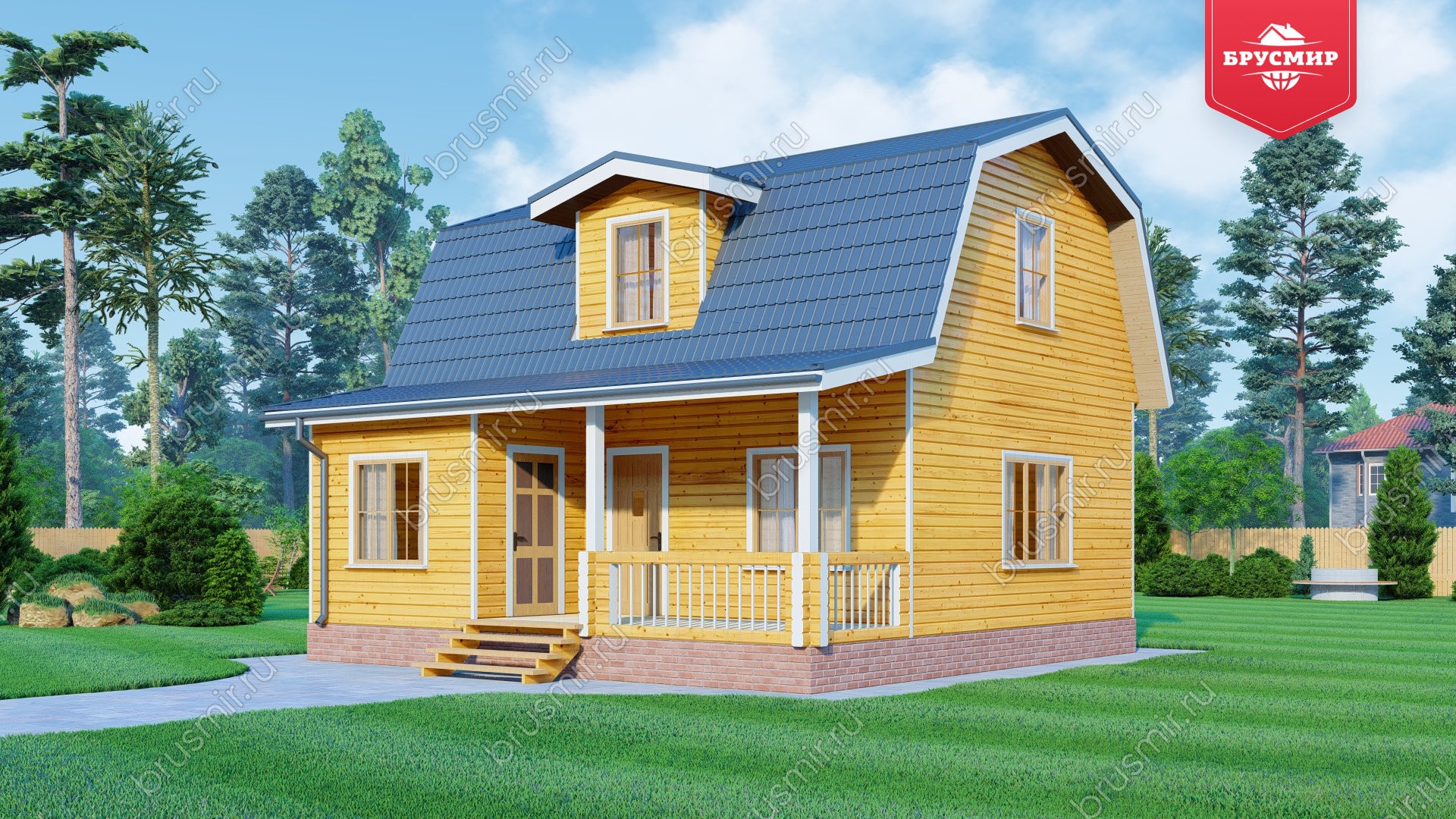 Дом из бруса с мансардой ДБ №161