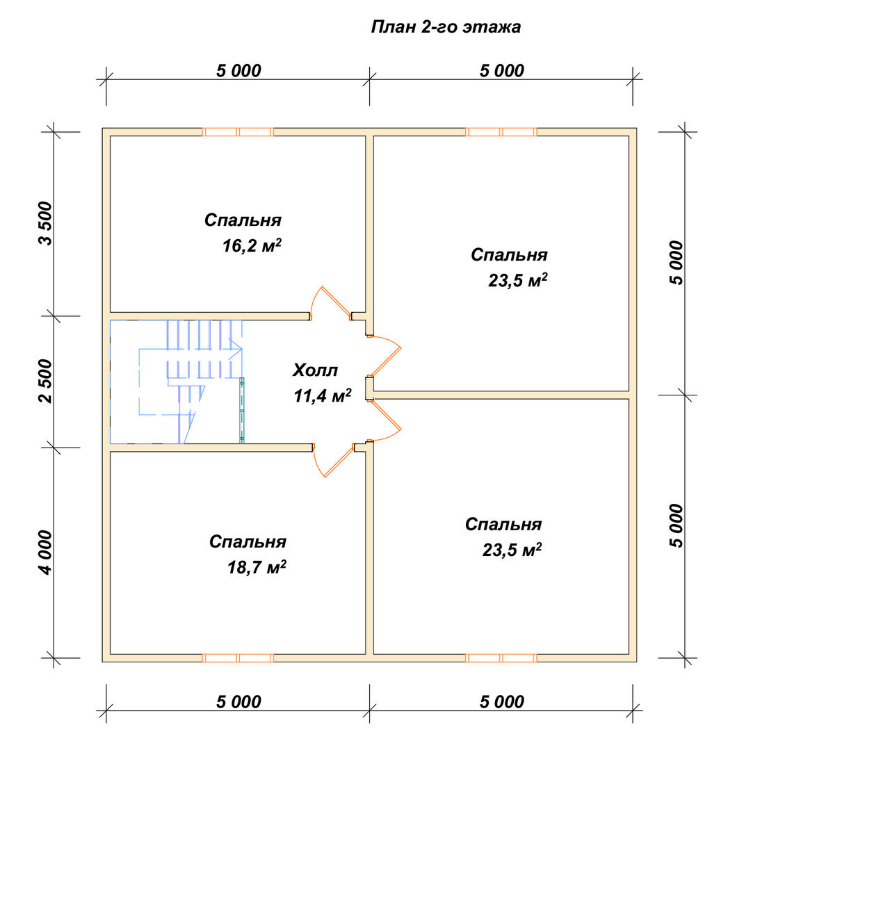 Полутораэтажный дом из бруса ДБ №138 - планировка 2
