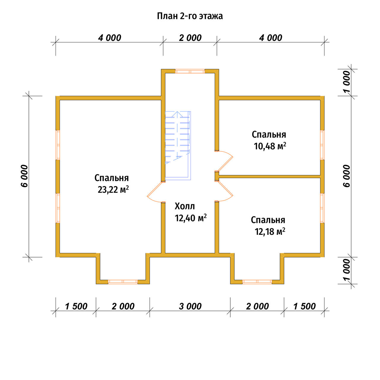 Дом из бруса с мансардой ДБ №78 - планировка 2