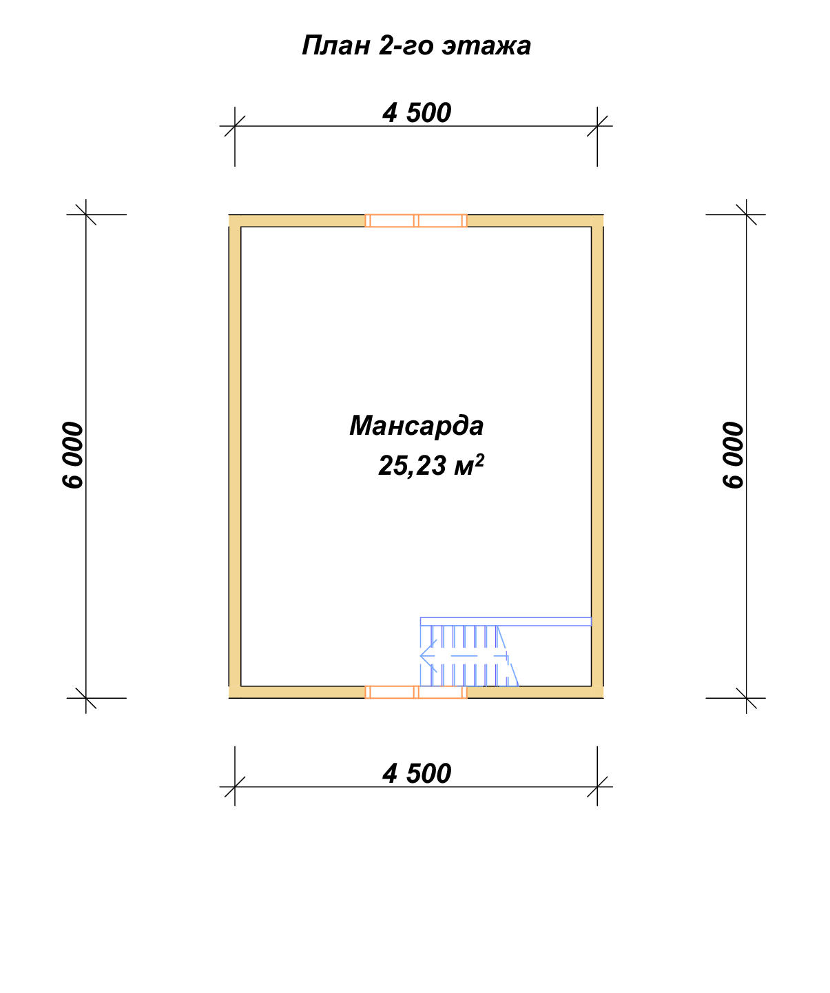 Дом из бруса с мансардой ДБ №27 - планировка 2