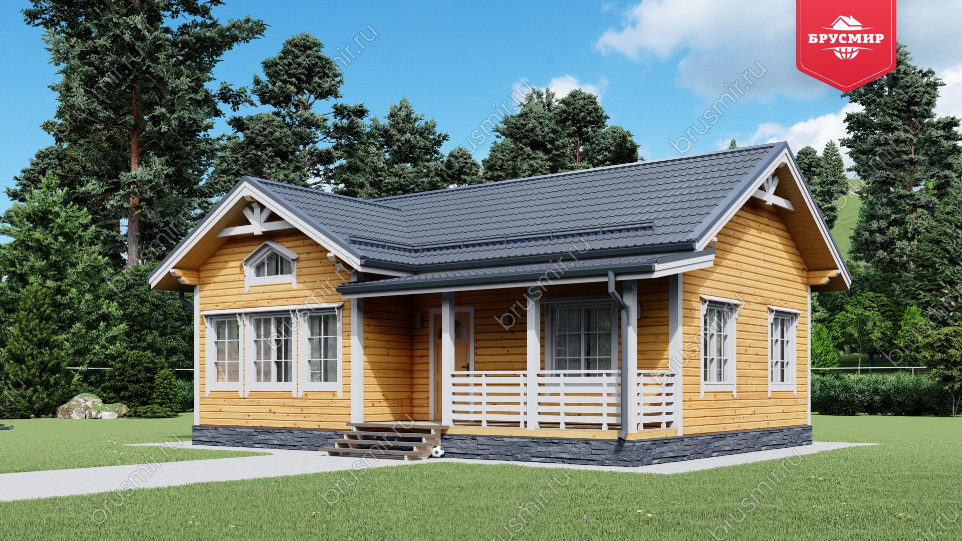 Одноэтажный дом из бруса ДБ №149