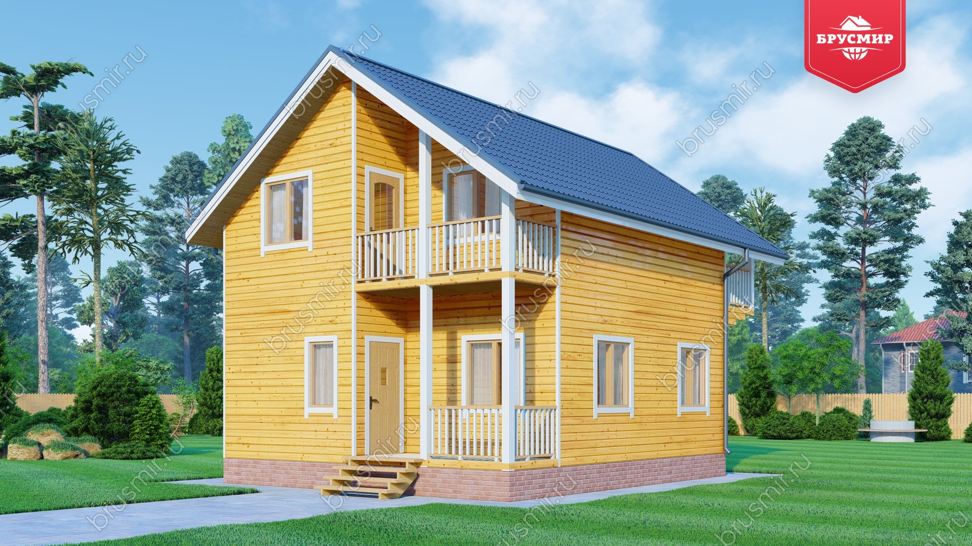 Полутораэтажный дом из бруса ДБ №146