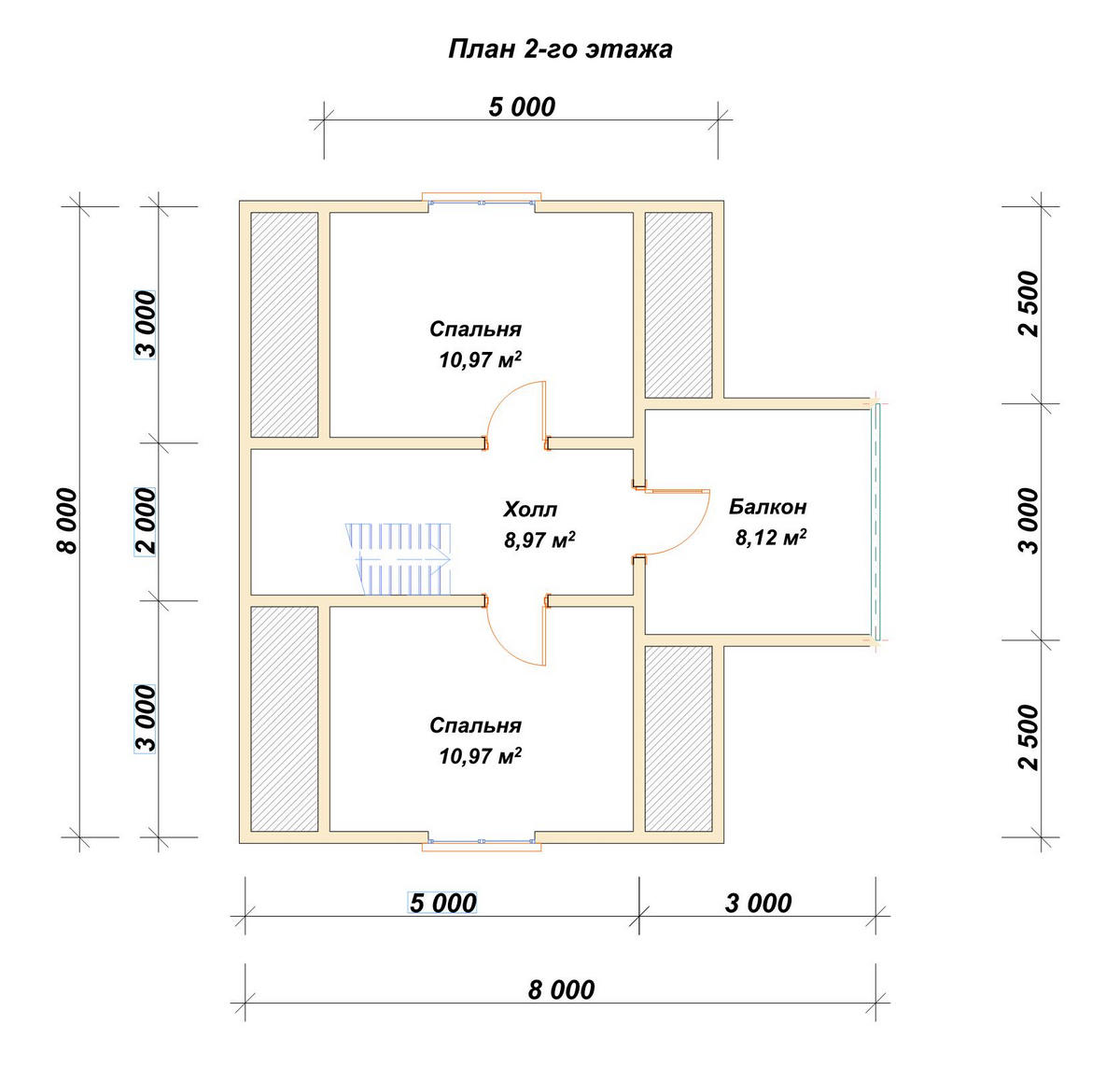Дом из бруса с мансардой ДБ №50 - планировка 2
