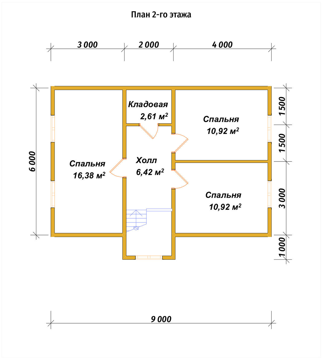 Дом из бруса с мансардой ДБ №110 - планировка 2