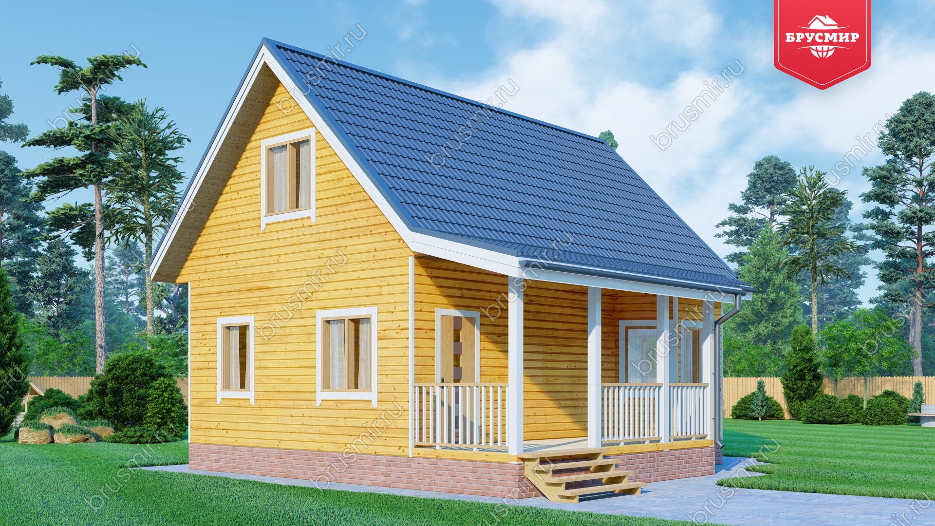 Дом из бруса с мансардой ДБ №113