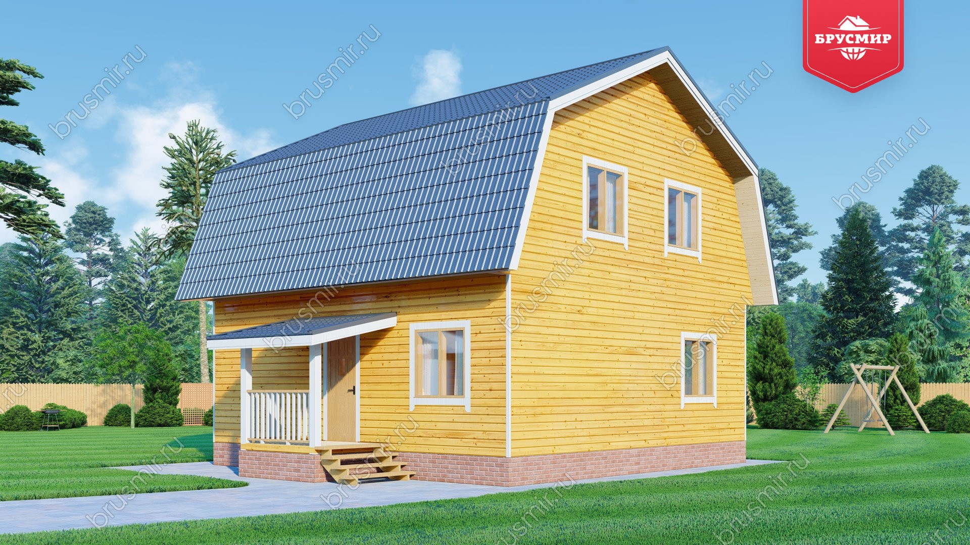 Дом из бруса с мансардой ДБ №162